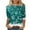 Green, variant on Patlollav Christmas Tops for Ladies,Womens Round Neck Three Quarter Sleeve Tops S-3Xl Gift