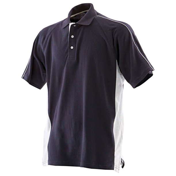 Finden & Hales - Polo deportivo/de deporte transpirable para hombre/caballero - Verano/ Deporte (Azul marino/ Blanco)