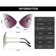 thumbnail image 2 of Gafas de sol de mariposa para mujer/hombre, gafas sin montura de gran tamaño, gafas de sol de ojo de gato de tendencia de lujo, ropa de calle Uv400(c01) Feliz Sencillez, 2 of 5
