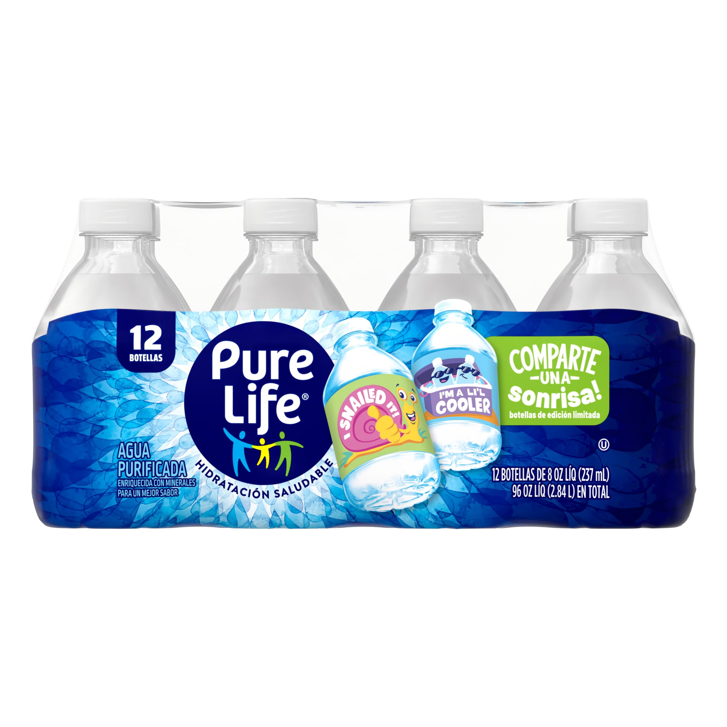 Pure Life Purified Water, 8 Fl Oz, Plastic Bottled Water (12 Pack