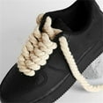 thumbnail image 4 of Tutuviw Premium Laces, Chunky Rope Laces,1 Pairs Round Rope Shoelaces Thick Cotton Solid Shoe Laces for Men Women Sneakers Shoestrings(Beige）, 4 of 7