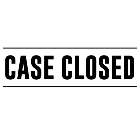 Printtoo Case Closed Self Inking Rubber Stamp Pre-Inked Office Stamp- Home Office Business Stationery, 47 x 20 mm Black