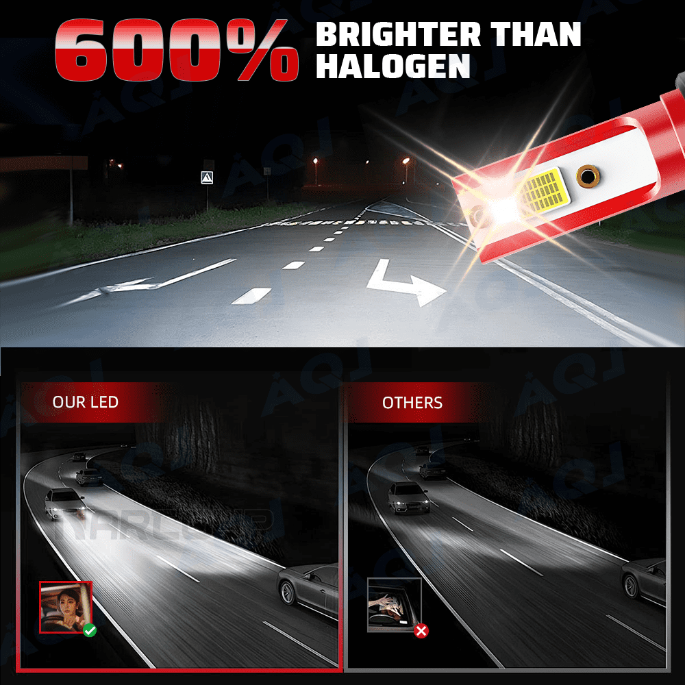 Compatible with Kia Optima 2016 2017 2018 2019 High Low Beam LED Headlight Set 4 Pack - 30,000LM 6500K Cool White 600% Ultra-Bright Bulb, Plug & Play
