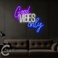 thumbnail image 3 of C-CRAFT Good Vibes Only Neon Sign LED Light 25 inch for Home Party Bar Pub Wall Art Decor, 3 of 5