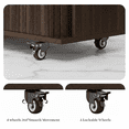 thumbnail image 6 of Aisword Rolling Kitchen Island with Drop Leaf Countertop, Mobile Kitchen Cart on Wheels, Sliding Door, Drawers, Spice Rack & 2-Tier Storage, Brown, 6 of 8