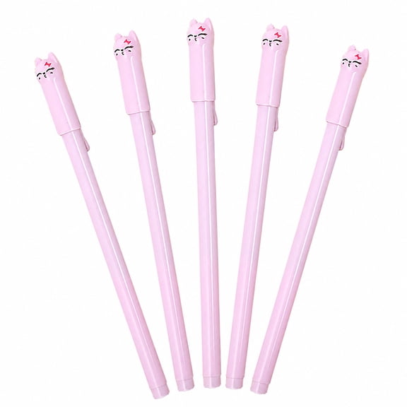 Urbanw Cat Pens, 5 Pcs 0.5mm Cute Kawaii Black Ink Pens, Fine Point Smooth Writing Pen, Ink | Ballpoint Pens for Journaling Note Taking, #05