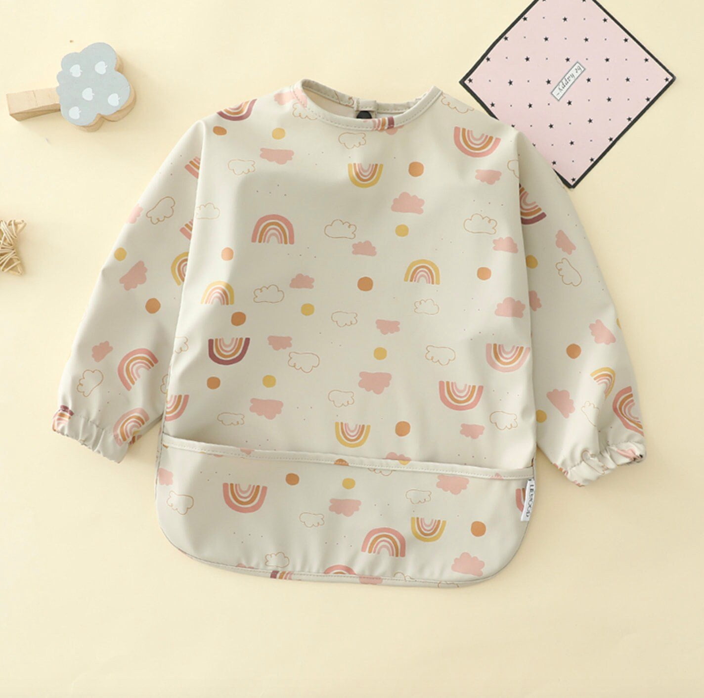 Organic Waterproof - Long Sleeve Bib - Rainbow - Medium