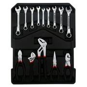 799pcs Aluminum Trolley Case Tool Set, Tool Box With Mechanic Travel Tool Kit Wrenches Socket Trolley Standard Metric Hand Tool Kit With Case Box Organize Castors Trolley, Adjustable Wrench, Pliers