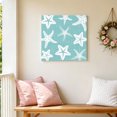 thumbnail image 6 of Canvas Wall Art, Coastal Starfish Framed Canvas Prints for Bathroom Desk, Seafoam Blue Nautical Vintage Marine Life Small Gallery Wrapped Wall Decor for Home Office, Gifts, 8"x8" Ship Next Day, 6 of 9