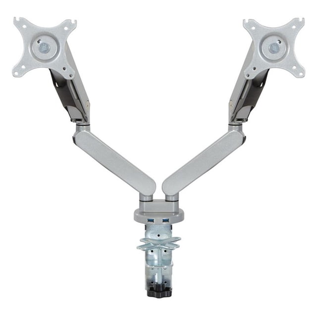 Scranton & Co Dual Monitor Arm for 17"-30" Screens in Silver Aluminum