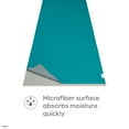 Gaiam NoSlip Yoga/Pilates Mat Towel, Teal and Grey
