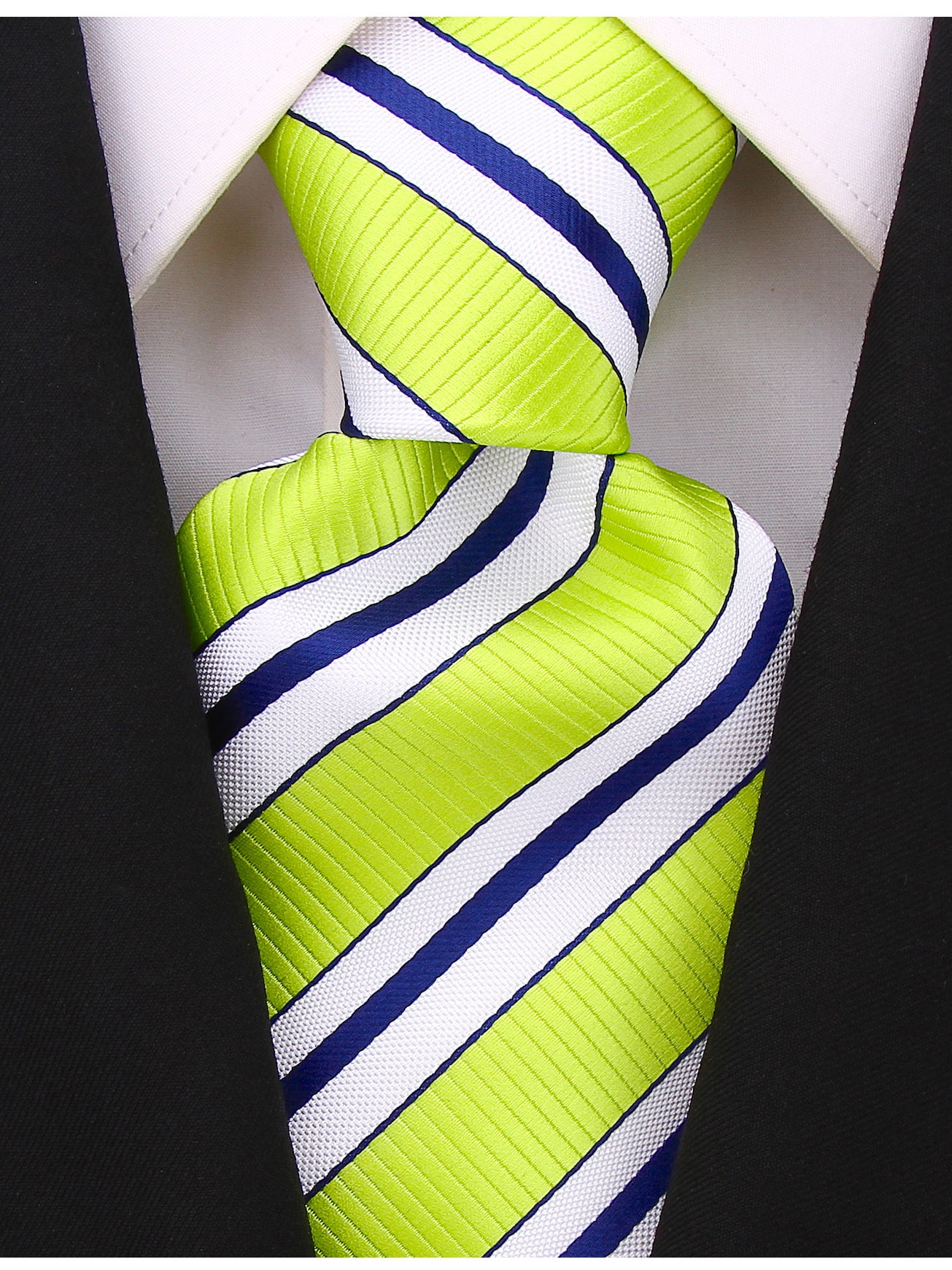 Scott Allan Collection Scott Allan Mens Striped Necktie Lime Green