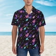 thumbnail image 4 of Fotbe Colorful Guitar Hawaiian Shirt for Men Unisex Summer Beach Casual Short Sleeve Cotton Linen Button Down Shirts-Small, 4 of 9