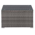 thumbnail image 4 of CorLiving Parksville Resin Wicker and Steel Square Outdoor Coffee Table with Tempered Glass Top, Grey, 4 of 6