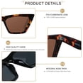 thumbnail image 3 of Gafas de sol ANDWOOD estilo ojo de gato para mujer, montura negra carey, 3 of 5