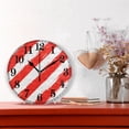 thumbnail image 2 of Red and White Art Stripes Silent Wall Clock 10" Non-Ticking Battery Clock, 2 of 7