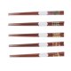 thumbnail image 4 of Palillos Reutilizables ANGGREK 5 Pares de Palillos de Madera de Sándalo Rojo con Patrón Acanalado, 4 of 8