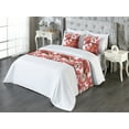 thumbnail image 3 of Abstract Boho Bed Runner Set, Dreamy Geometric Motifs Psychedelic Inspirations Artwork Bohemian, Decorative Bedding Scarf & 2 Pillow Shams for Hotels Homes, Queen, Dark Coral Pale Khaki, by Ambesonne, 3 of 3