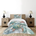 thumbnail image 2 of Ambesonne Coastal Quilted Bedspread Set 2 Pcs, Starfish and Sea Turtles, Twin Size, Blue Grey Seafoam and Coral, 2 of 4