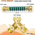 thumbnail image 3 of Hose Splitter 2 Way Heavy Duty 3/4Inch Brass 2 Way Garden Hose Connector, Y Hose Splitter for Outdo, 3 of 5
