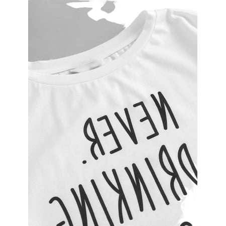 

Cute Letter Round Neck Pant Sets Multicolor Short Sleeve Women Pajama Sets