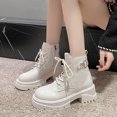 thumbnail image 7 of AnuYalue Boots on Clearance 2025 Flatform Boots for Women, Heeled Combat Boots Chunky Heel Booties Round Toe Lace Up High Heel Ankle Boots, 7 of 7