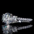 thumbnail image 4 of Three Round Diamond Zircon Rings Classic Appearance Copper Material High Quality Fashion Jewelry Size As Shown, 4 of 5