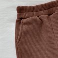 thumbnail image 2 of Mifsaly Girls Waffle Knit Wide Leg Pants High Waisted Flare Sweatpants with Pockets Solid Color Outdoor Play Lounge Clothes, 2 of 5