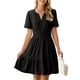 thumbnail image 1 of Minivestido negro para mujer Dress Simplee, estilo A Line, de verano, con bolsillos, 1 of 7