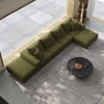thumbnail image 3 of 162" Cloud Couch, Green Modern Upholstered Sectional Couches for Living Room, Free Combination L Shaped Sofa Set with 6 Pillows, Oversized Design, 3 of 15