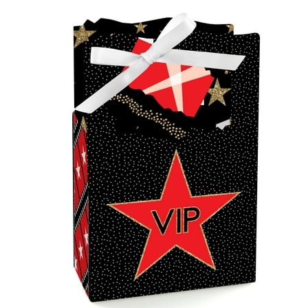 Big Dot of Happiness Red Carpet Hollywood - Movie Night Party Favor Boxes - Set of 12