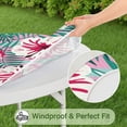 thumbnail image 3 of Spring-Inspired Round Tablecloth with Elastic Edge, Reusable Polyester Fabric with Subtle Floral Pattern, Fits 44-52 Inch Kitchen Table, 3 of 4