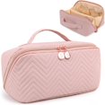 thumbnail image 1 of Bolsa de maquillaje Bunnychill de gran capacidad resistente al agua, color rosa, 1 of 7