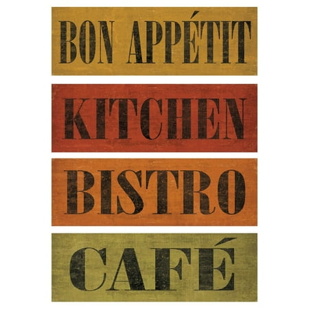 Colorful Kitchen Signs Bon Appetit Kitchen Bistro Cafe Four