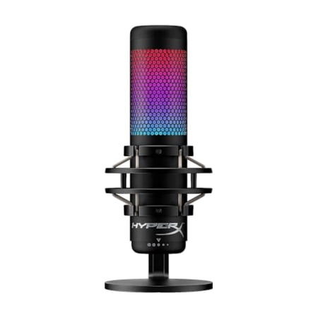 HyperX QuadCast S – RGB USB Condenser Microphone for PC, PS4, PS5 and Mac, Anti-Vibration Shock Mount, 4 Polar Patterns, Pop Filter, Gain Control, Gaming, Streaming, Podcasts, Twitch, YouTube, Discord
