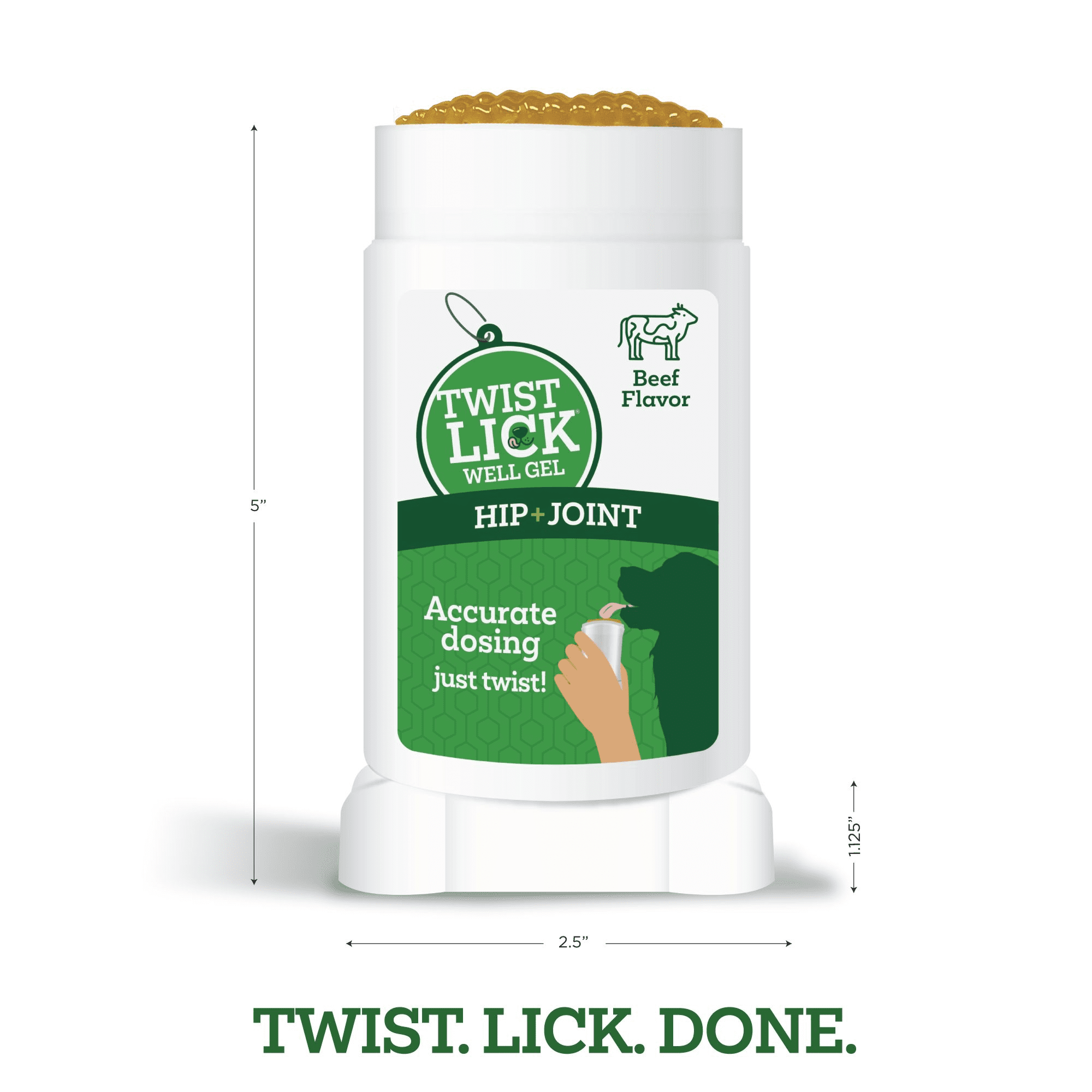 Vetality Twist + Lick Hip and Joint Supplement for Dogs – Beef Flavor, Fast-Acting Well Gel, 2.3 oz, up to 60 Day Supply
