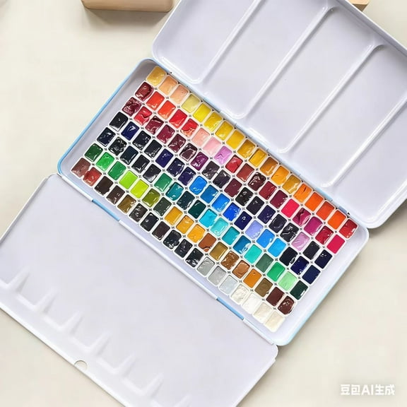 Mijello Mission Gold Class Pure Pigment Watercolor Handmade 126 color 0.5ml iron box color card