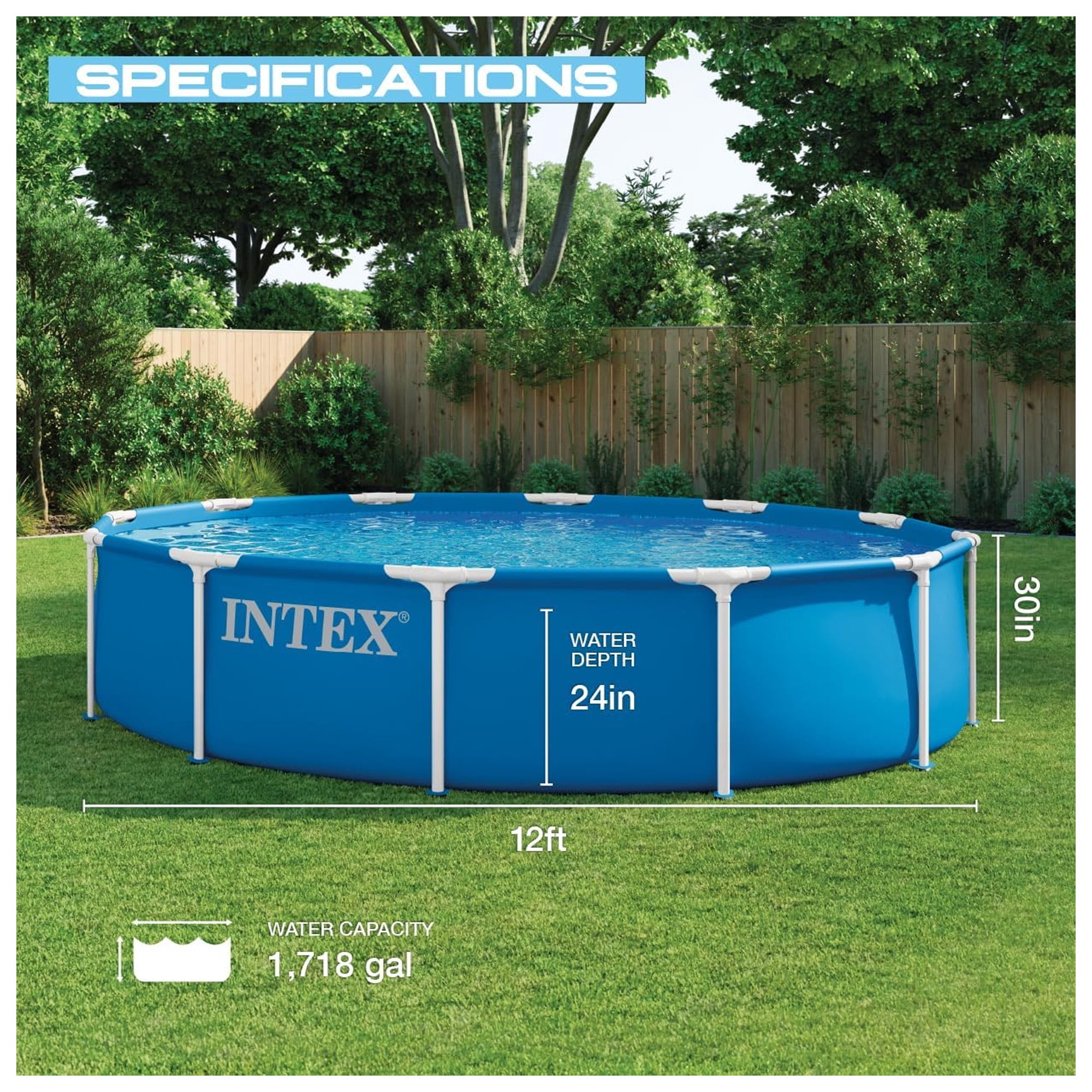 Intex 12Ft X 30In Metal Frame Pool Set