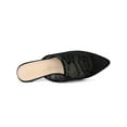 thumbnail image 4 of BLISSFUL STEP Women's Sandals Stiletto Heels Pointed Toe Lace Slide Mules Black 7.5, 4 of 7