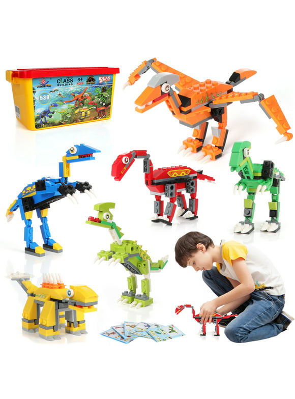 Dinosaurs Building Blocks, Creative DIY Construction Toy for Boys Girls Aged 6 7 8 9 10 11 12 (539 Pieces)