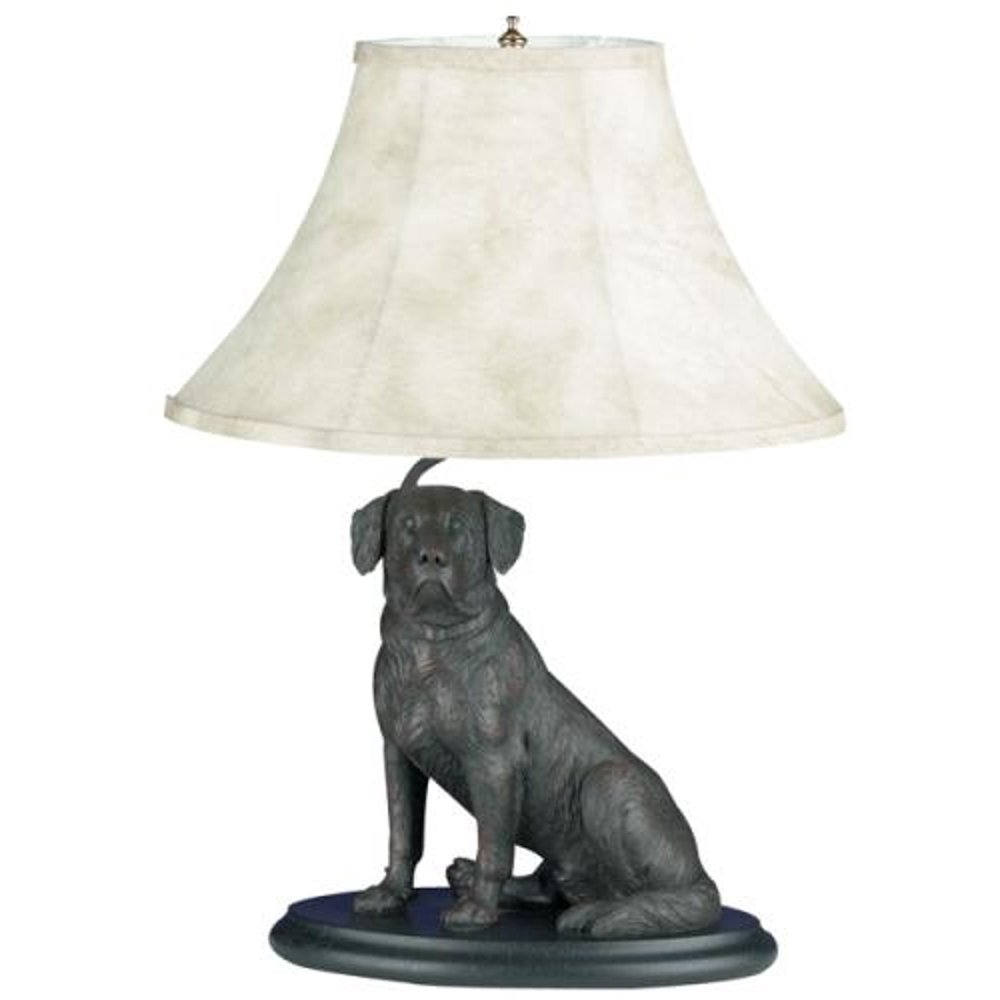 Sculpture Table Lamp TRADITIONAL Sitting Lab Labrador Dog 1Light Resin