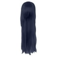 thumbnail image 4 of Eandarui Womens Long Straight Cosplay Costume Wig Fashion Party Wig Synthetic Long Black Wigs Navy Blue One Size, 4 of 6