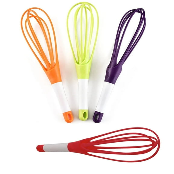 BE-TOOL 2 in 1 Flat Whisk Blloon Whisk for Blending Beating Stirring and Kitchen Cooking 4 Colors Choice