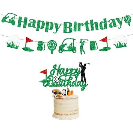 Golf Birthday Party Decorations - Happy Birthday Golf Pre-Strung Banners and Cake Topper Decoration Golf Sports Themed Party Decor Supplies for Golf Ball Player$$Electronics Accessories