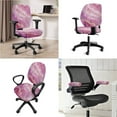 thumbnail image 2 of SCRAWLGOD Marble Print Golden Pink Non-Slip Computer Chair Slipcover with Arm Rest Protector Cozy Removable Swivel Chair Covers Breathable Desk Chair Cover, 4 Pieces, 2 of 7