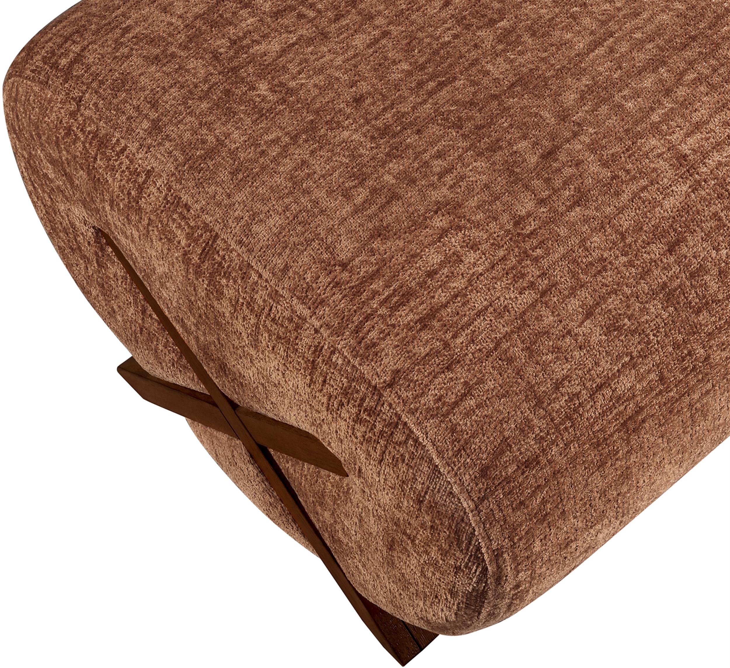 Meridian Furniture Akira Cognac Upholstered Ottoman