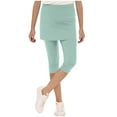 thumbnail image 2 of Juslio Girls Pants Fashionable Girls Children's Vacation Two Piece Under Skirt Sports Yoga Leggings（Sky Blue Capris， 140）, 2 of 7