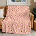 thumbnail image 2 of Classic Pink Pattern Flannel Blanket for Bed,Travel and Camping, Abstract Tribal Aztec Western Super Soft Cozy Blanket for All Seasons 32"x48", 2 of 7