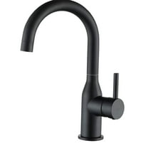 Wowow Black Bathroom Faucet Stainless Steel Bar Faucet Single Handle Bar Sink Faucets High Arc Lavatory Sink Faucet Mixer Small Kitchen Tap Faucet with Supply Hoses