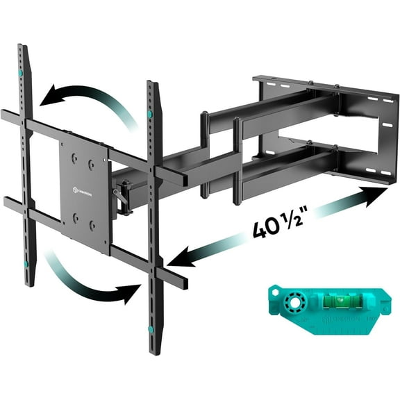 ONKRON TV Wall Mount for 42 - 110 Inch Flat and Curved Screen TVs up to 220 lbs - Swivel and Tilt Full Motion TV Mount - Articulating TV Mount (40" Extension), Max VESA 800x600mm, Black